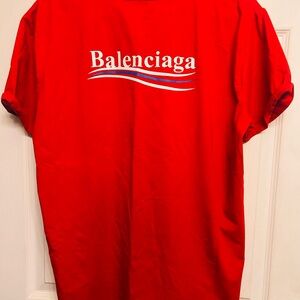 Balenciaga Bold Red Short Sleeve Tee